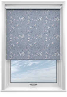 Summer Meadow, Slate Blue - Roller Blind